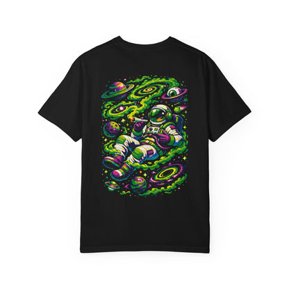 Astronaut Space Vibes T-Shirt — Neon Cosmic Graphic Tee