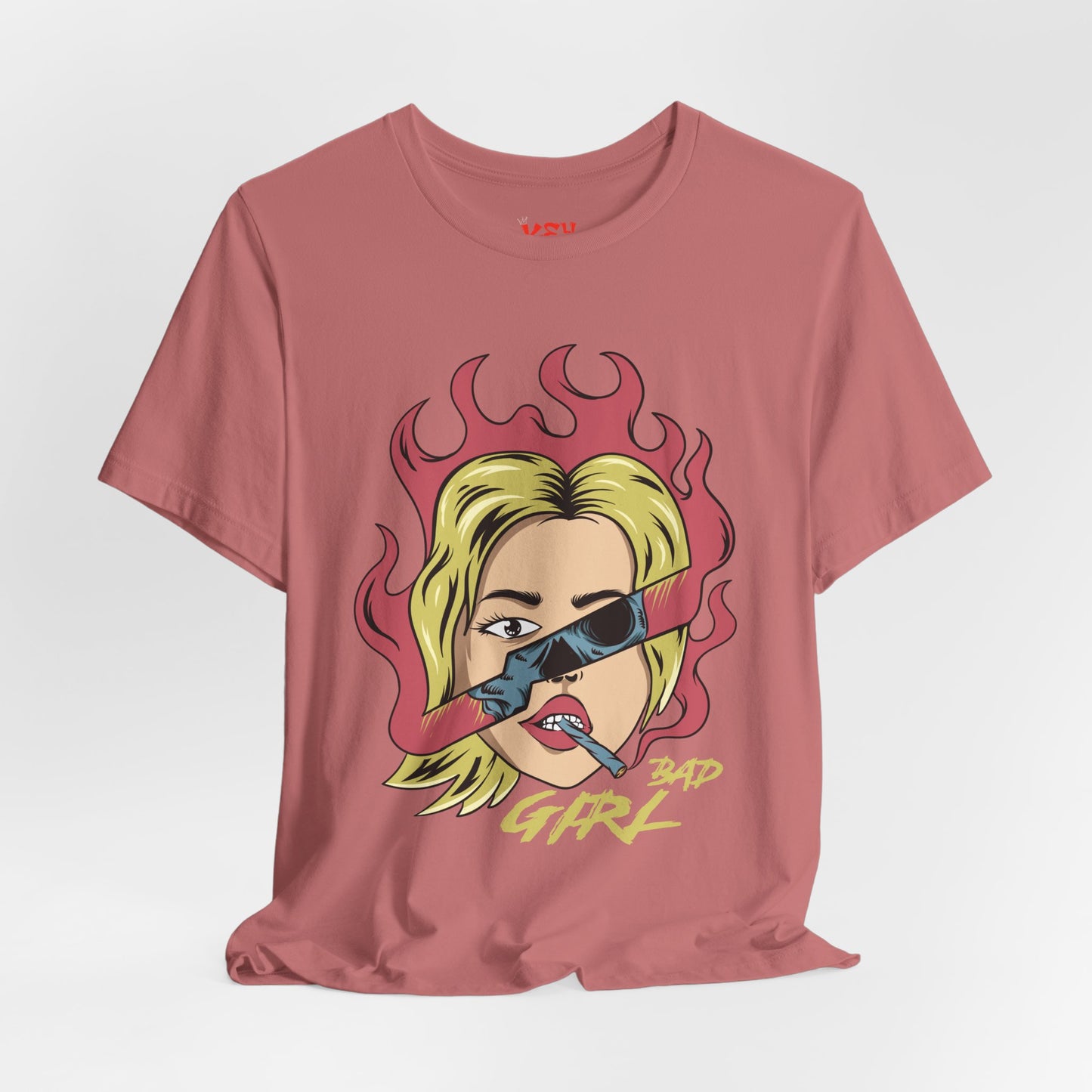 Bad Girl Pop Art Tee — Retro Flaming Blonde Graphic T-Shirt