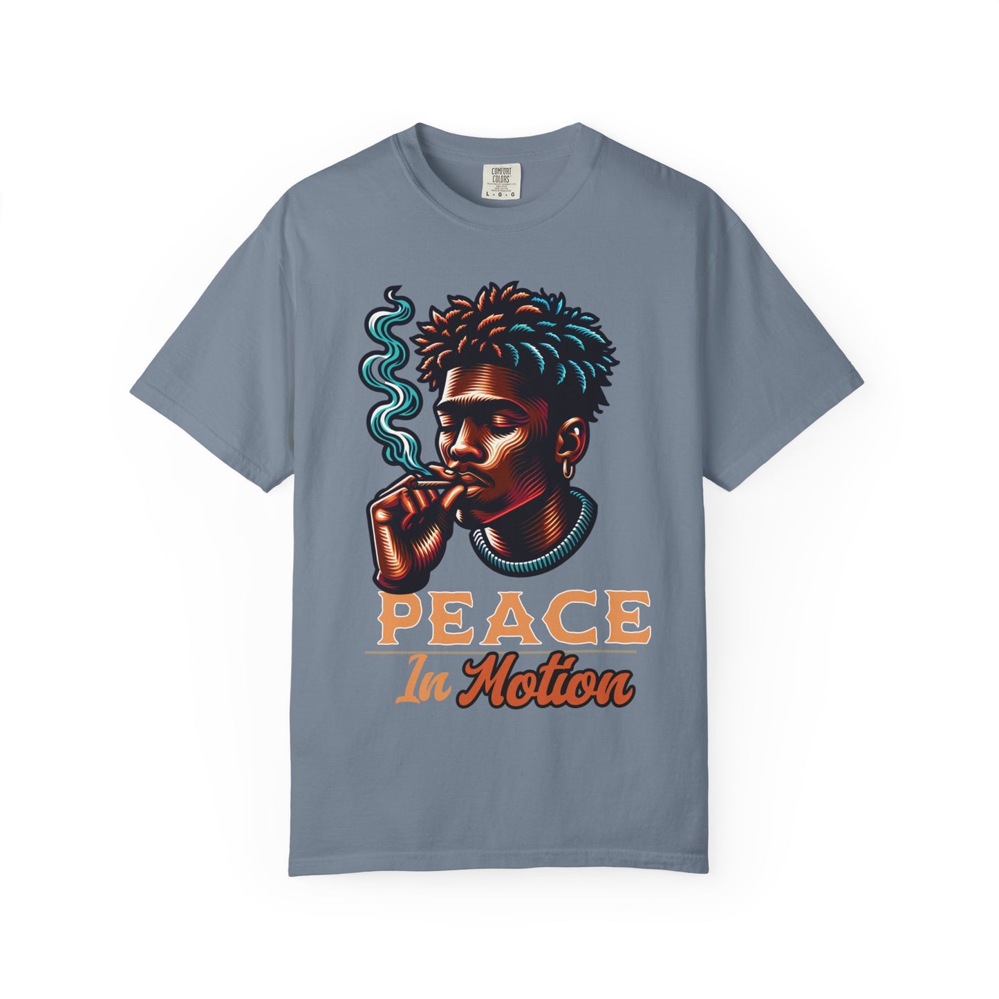 Peace In Motion T‑Shirt — Retro Smoking Portrait Graphic Tee