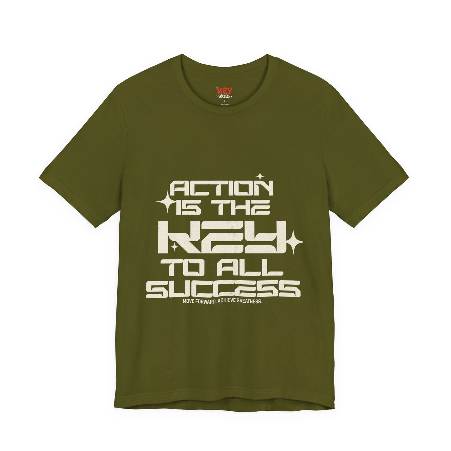 Motivational Unisex Tee: 'Action is the Key to All Success'