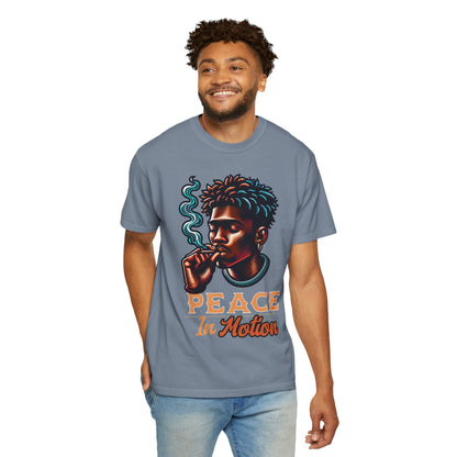 Peace In Motion T‑Shirt — Retro Smoking Portrait Graphic Tee