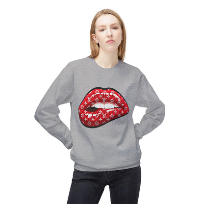 Red Monogram Lip Crewneck Sweatshirt