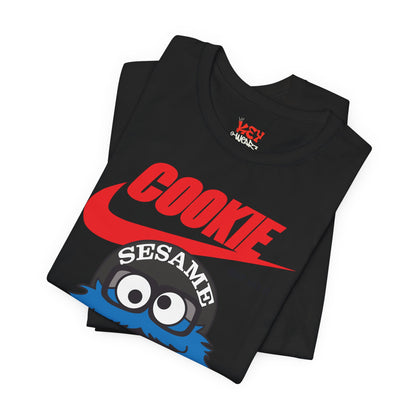 Cookie Monster Graphic Tee — "Cookie" Logo & Bite-Ready Sesame Design