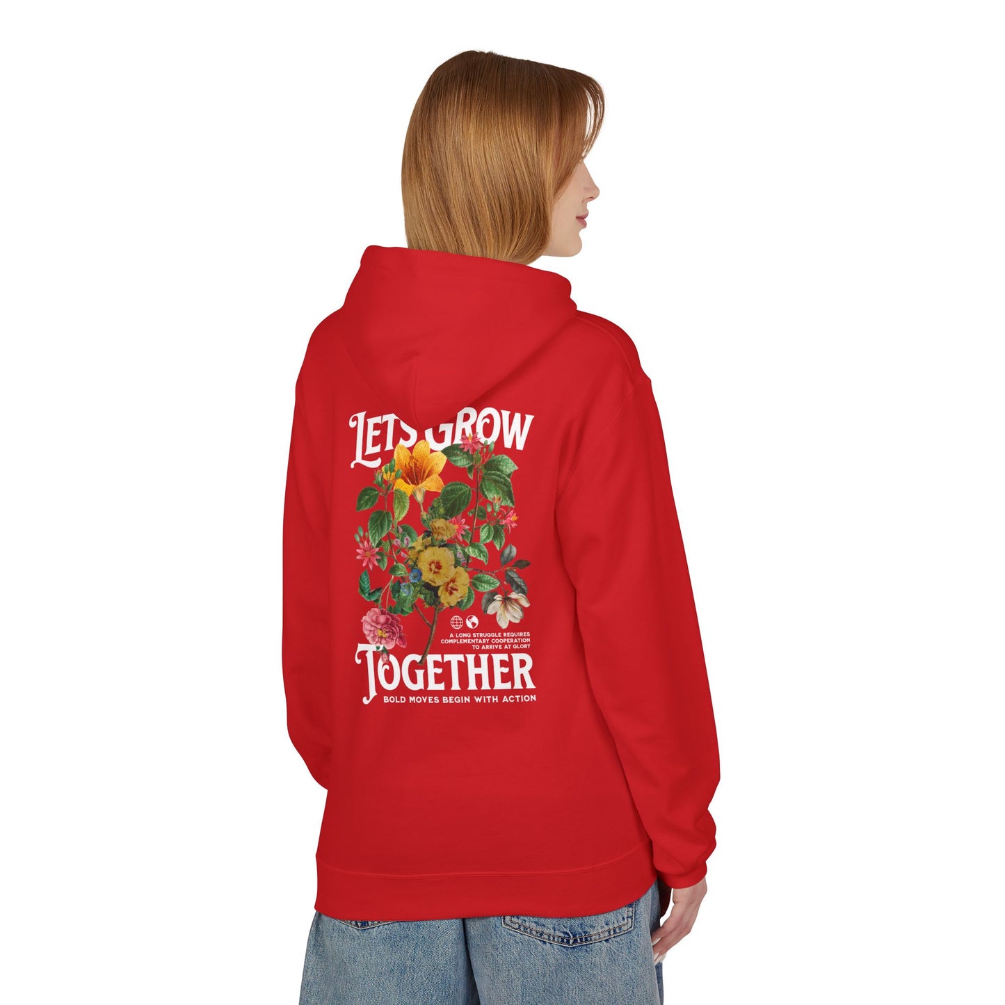 Lets Grow Together Floral Hoodie