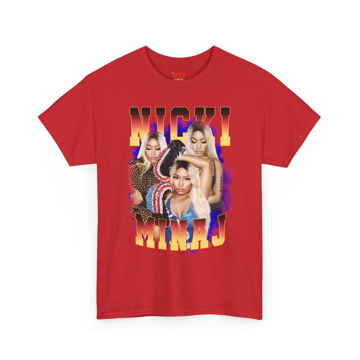 Nicki Graphic Tee — Retro Gradient Name and Portrait Collage