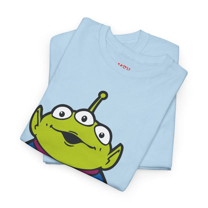 Pizza Planet Alien Graphic Tee — Retro Cartoon Pizza Logo T-Shirt