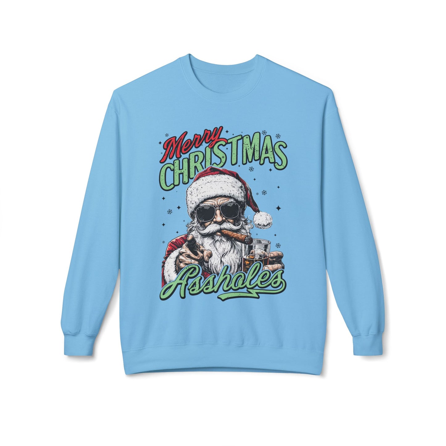 Merry Christmas A**holes Sweatshirt - Edgy Santa Holiday Crewneck
