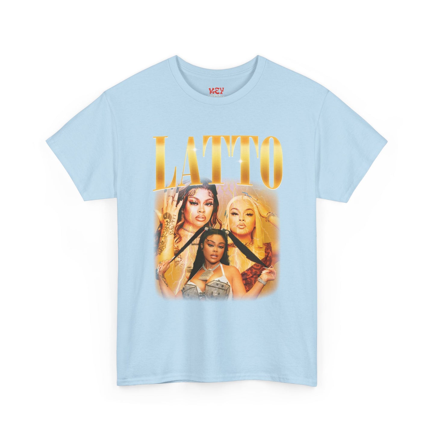 Latto Graphic Tee — 'LATTO' Gold Portrait Band T-Shirt