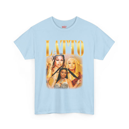 Latto Graphic Tee — 'LATTO' Gold Portrait Band T-Shirt