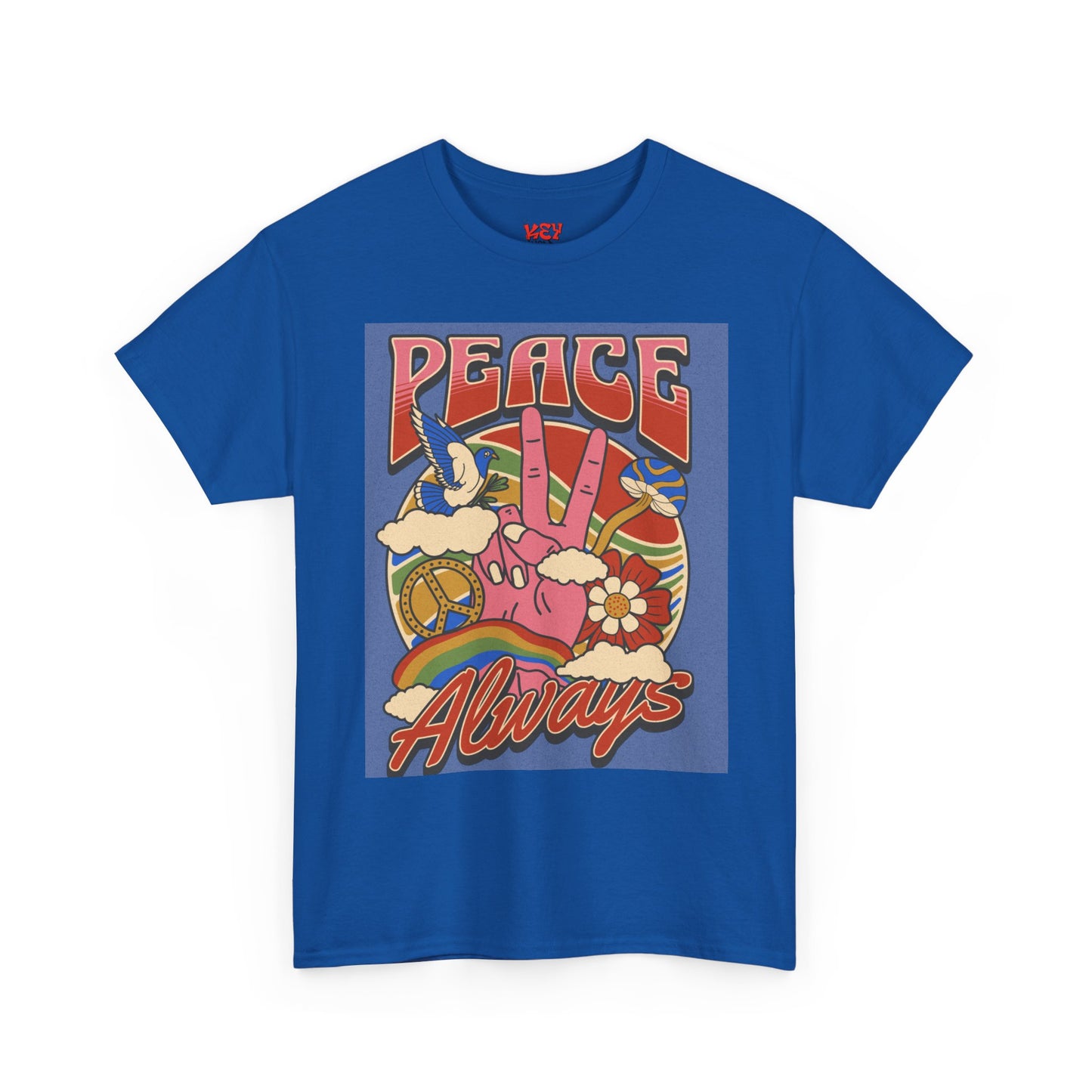 Peace Always T-Shirt – Retro 70s Hippie Peace Sign Graphic Tee