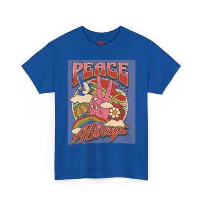 Peace Always T-Shirt – Retro 70s Hippie Peace Sign Graphic Tee
