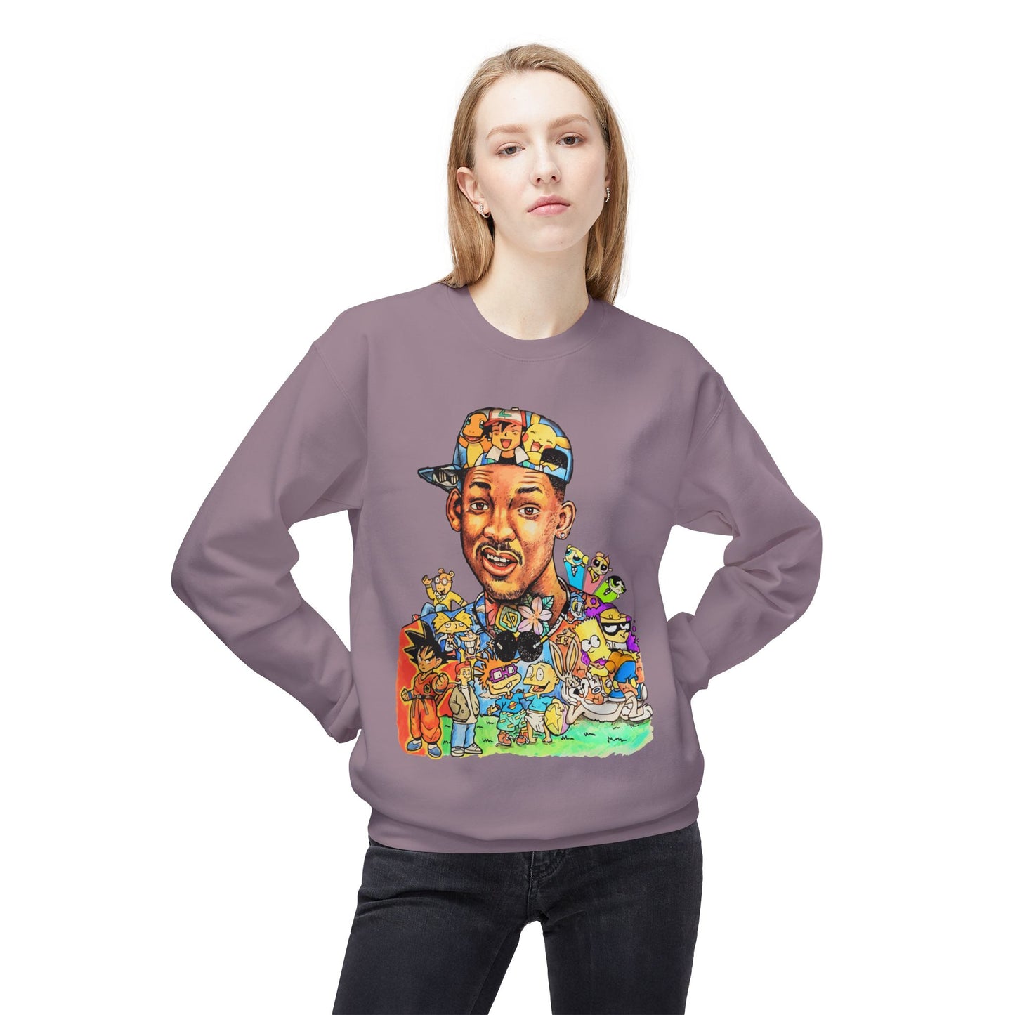 Retro ’90s Cartoon Portrait Crewneck Sweatshirt