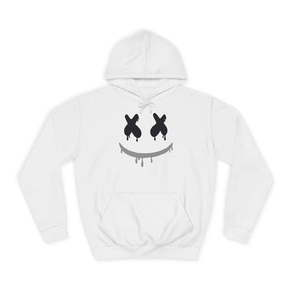 Marshmallow Smile Hoodie — Drip Smiley Face Graphic Streetwear Pullover