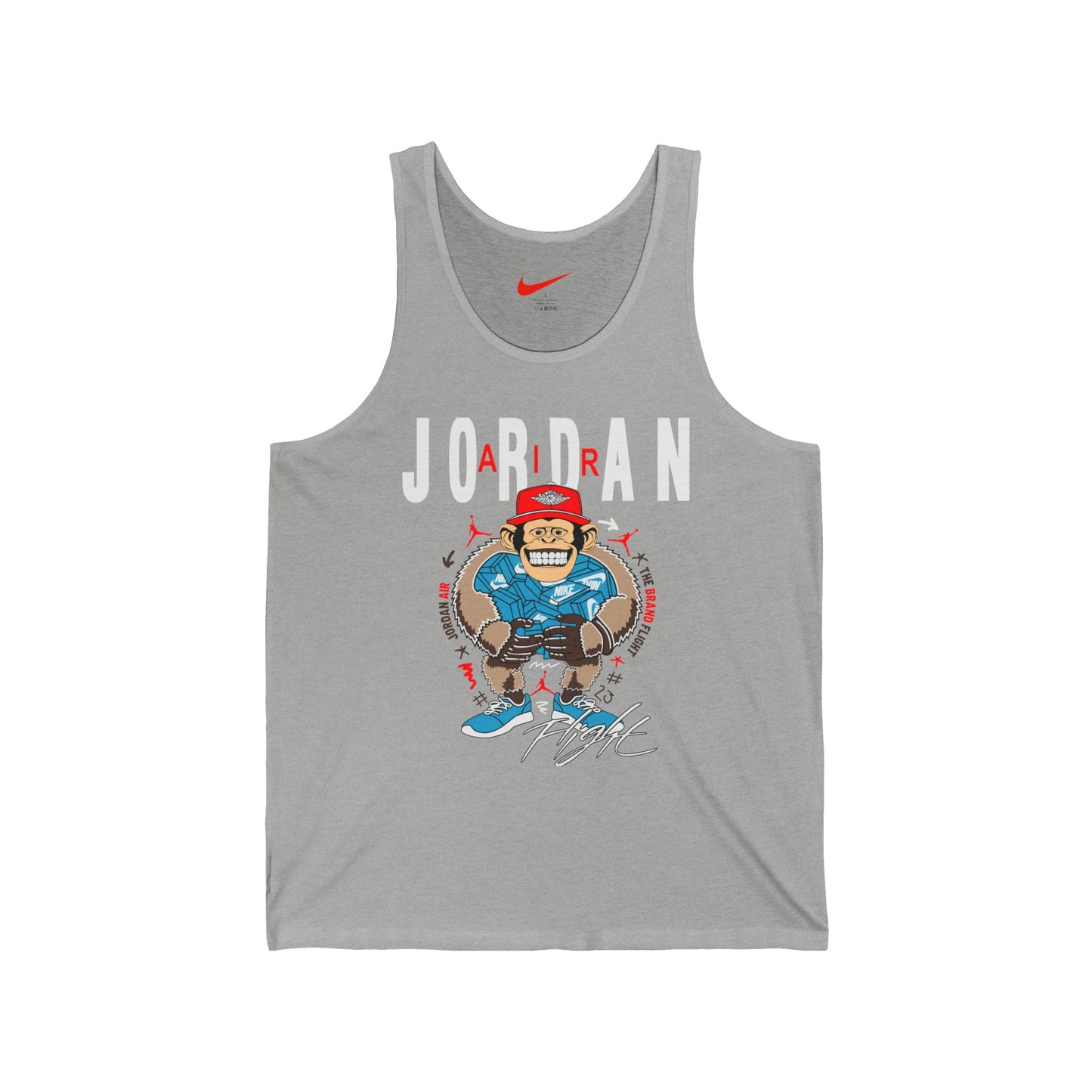Jordan Monkey Player Tank Top — Retro Basketball Graphic Jersey Tank