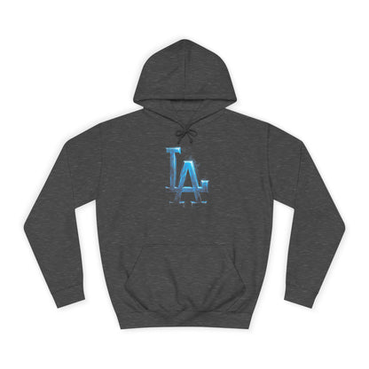 LA Logo Hoodie — Blue Metallic College-Style Pullover
