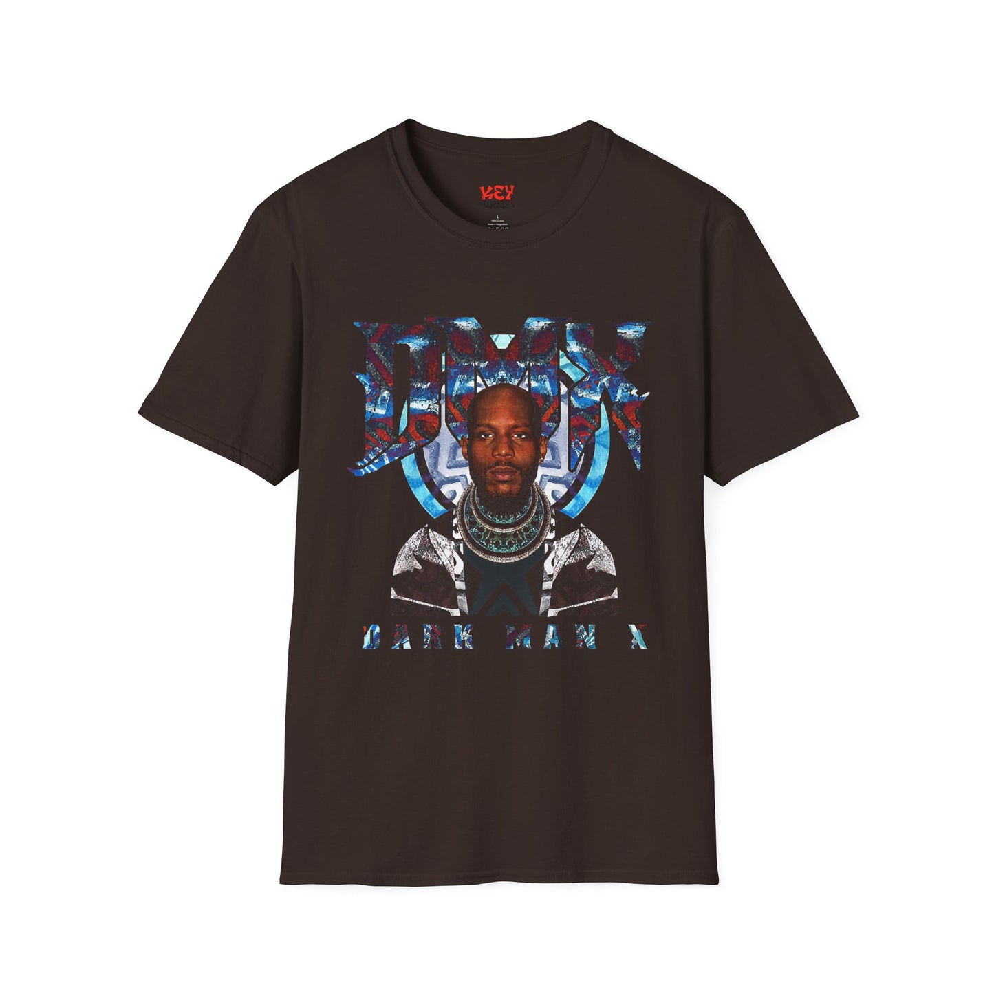 DMX Graphic Tee — Bold Portrait & Tribal Shield Design