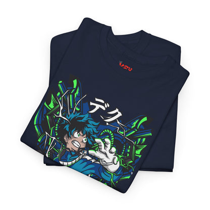 Deku Anime Mecha Pilot T-Shirt — Neon Japanese Text Design