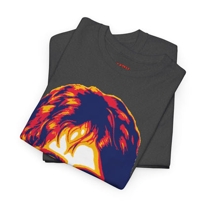 John Graphic Portrait Tee — Retro Psychedelic Face Design