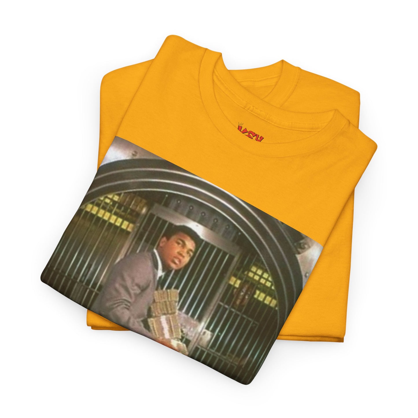Ali Money Vault Graphic Tee — Vintage Heist Money Pile T-Shirt