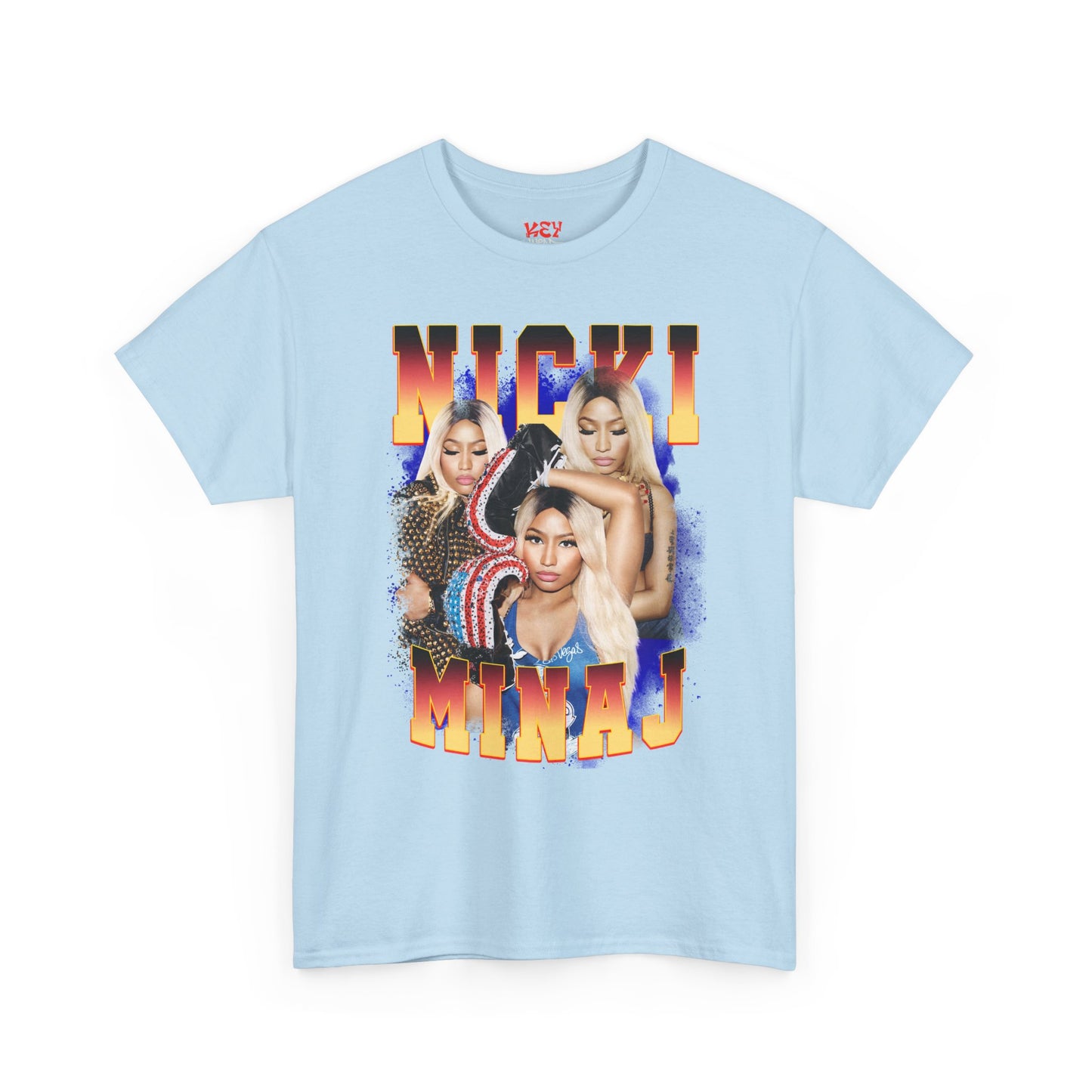 Nicki Graphic Tee — Retro Gradient Name and Portrait Collage