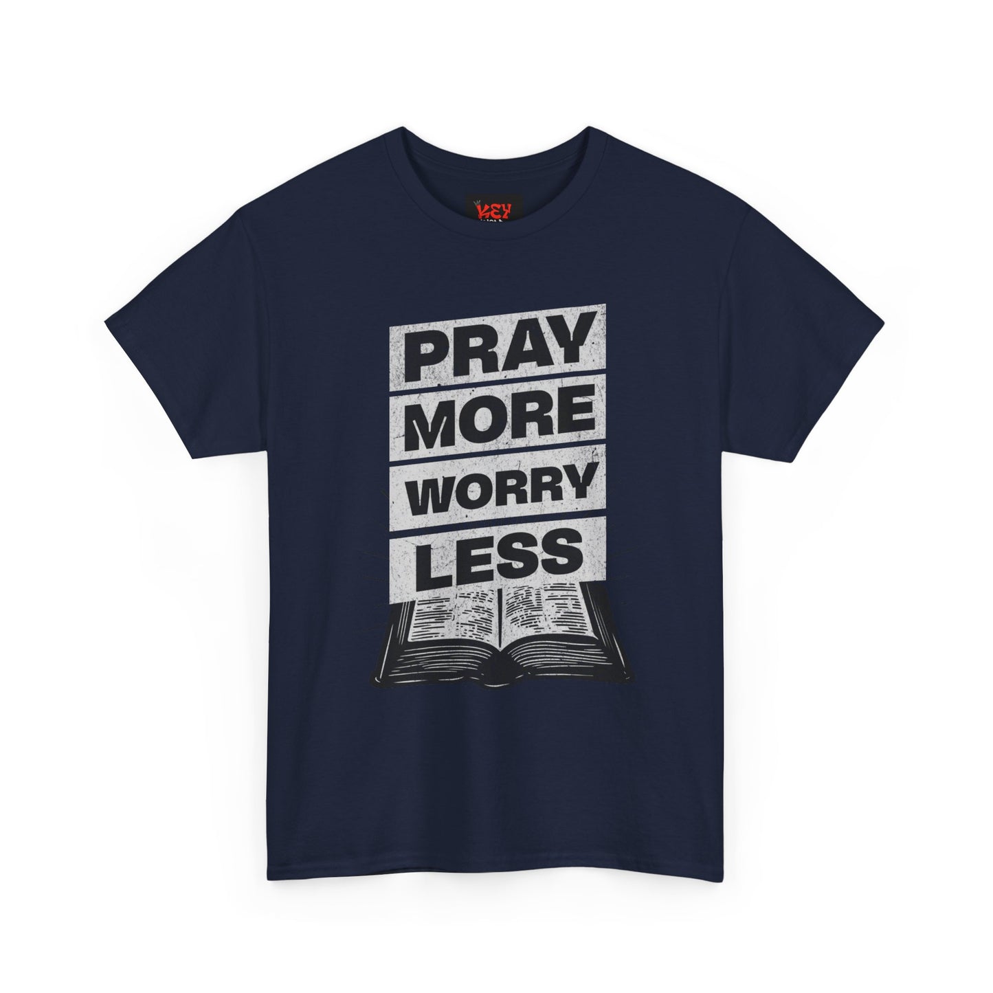 Pray More Worry Less T-Shirt — Inspirational Christian Tee with Bible Graphic