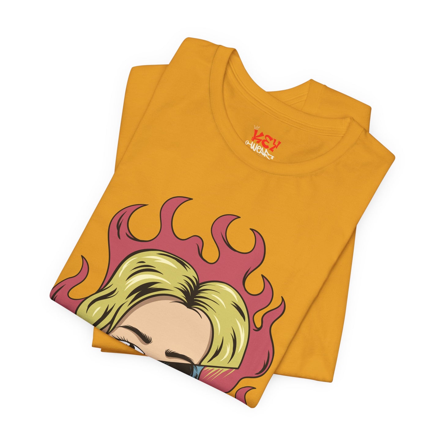 Bad Girl Pop Art Tee — Retro Flaming Blonde Graphic T-Shirt