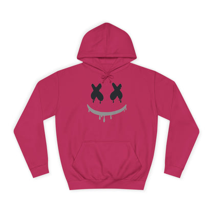 Marshmallow Smile Hoodie — Drip Smiley Face Graphic Streetwear Pullover