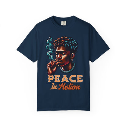 Peace In Motion T‑Shirt — Retro Smoking Portrait Graphic Tee