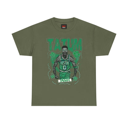 JT Boston Celtics Unisex Heavy Cotton Tee - Tatum Graphic Shirt, Sports Apparel, Basketball Fan Gear, Gift for Celtics Fans, Casual Wear