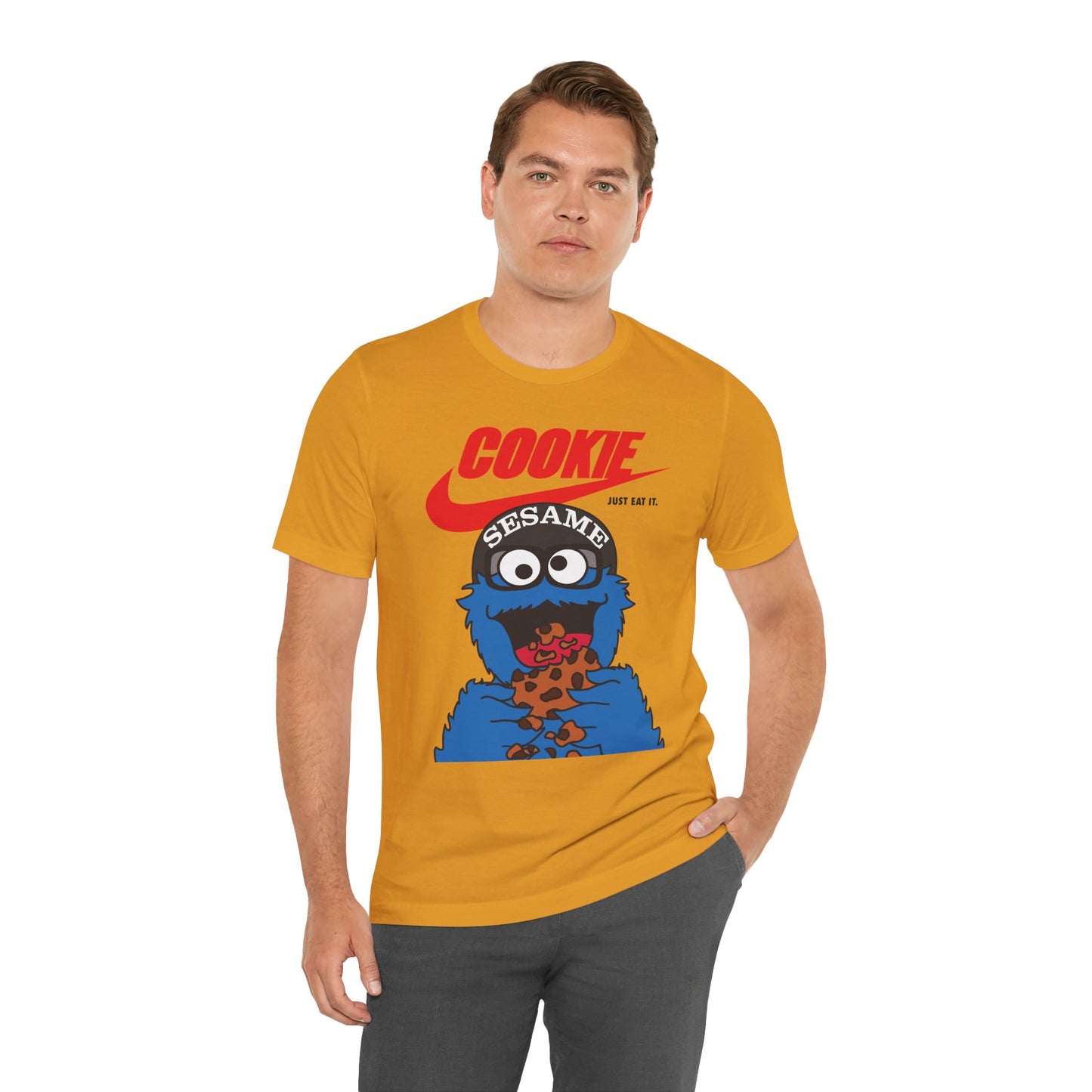 Cookie Monster Graphic Tee — "Cookie" Logo & Bite-Ready Sesame Design