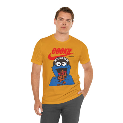 Cookie Monster Graphic Tee — "Cookie" Logo & Bite-Ready Sesame Design