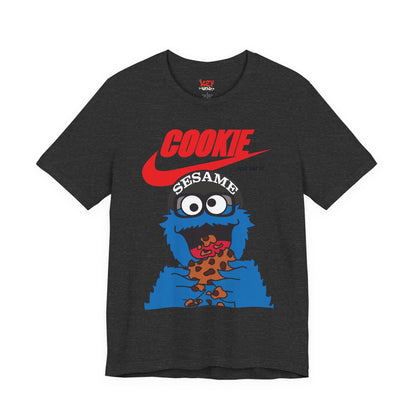 Cookie Monster Graphic Tee — "Cookie" Logo & Bite-Ready Sesame Design