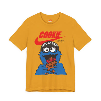 Cookie Monster Graphic Tee — "Cookie" Logo & Bite-Ready Sesame Design