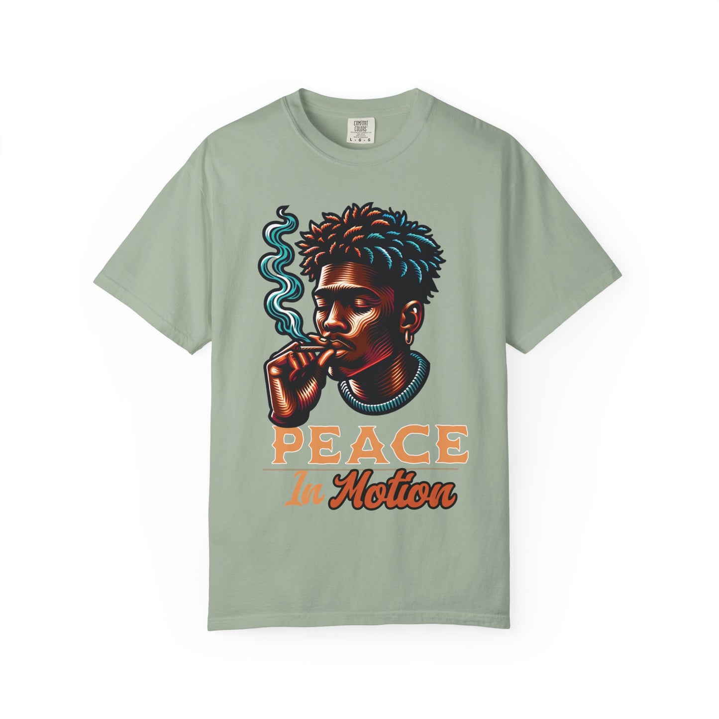 Peace In Motion T‑Shirt — Retro Smoking Portrait Graphic Tee