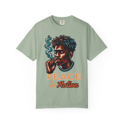 Peace In Motion T‑Shirt — Retro Smoking Portrait Graphic Tee