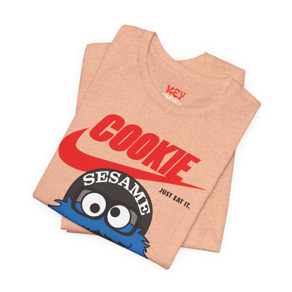 Cookie Monster Graphic Tee — "Cookie" Logo & Bite-Ready Sesame Design