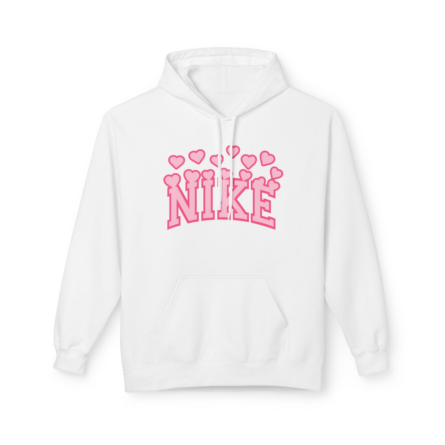 Pink Heart 'Nike' Hoodie — Cute Retro Logo Pullover