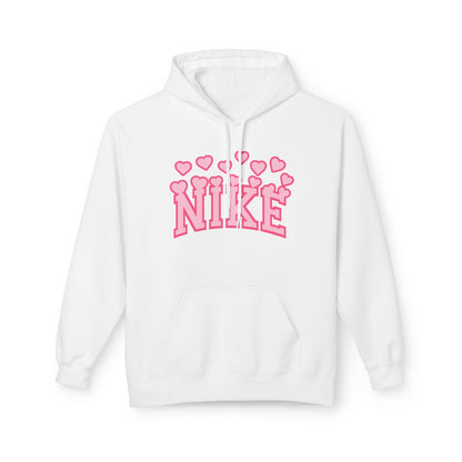 Pink Heart 'Nike' Hoodie — Cute Retro Logo Pullover