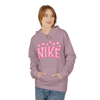 Pink Heart 'Nike' Hoodie — Cute Retro Logo Pullover