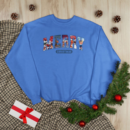 Merry Christmas Crewneck Sweatshirt — Festive Holiday Graphic Pullover