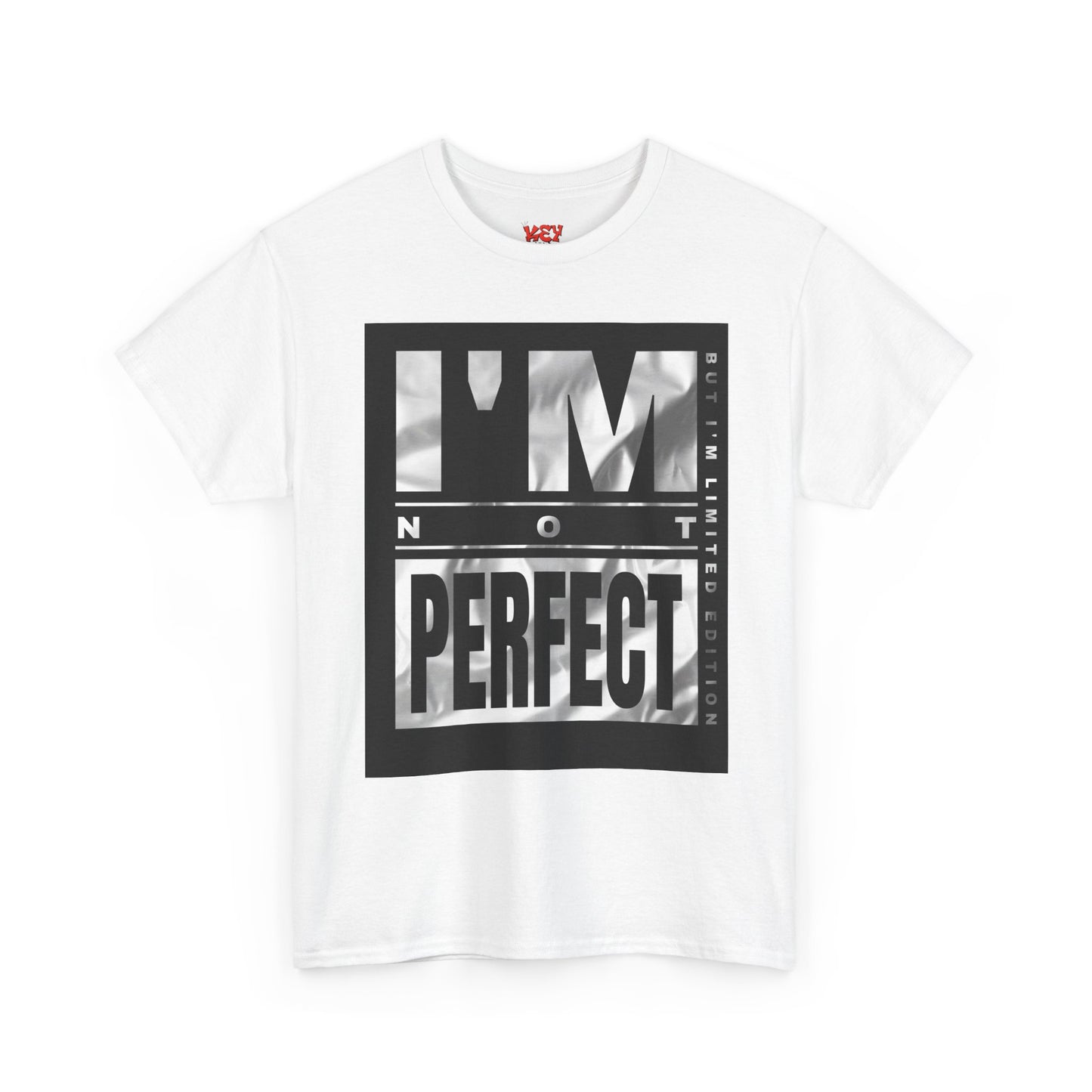 I'm Not Perfect Graphic Tee — Bold Monochrome Statement Shirt