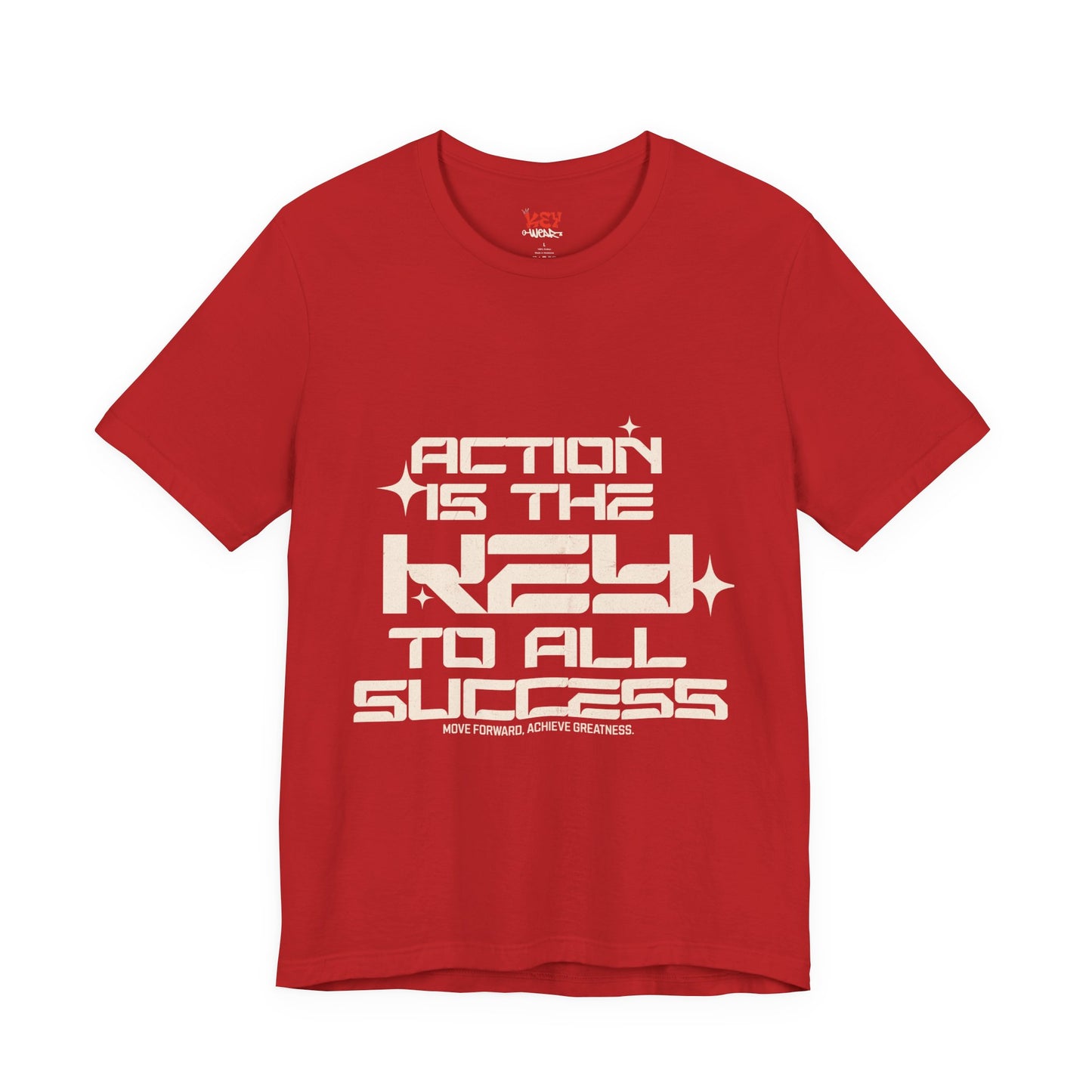 Motivational Unisex Tee: 'Action is the Key to All Success'
