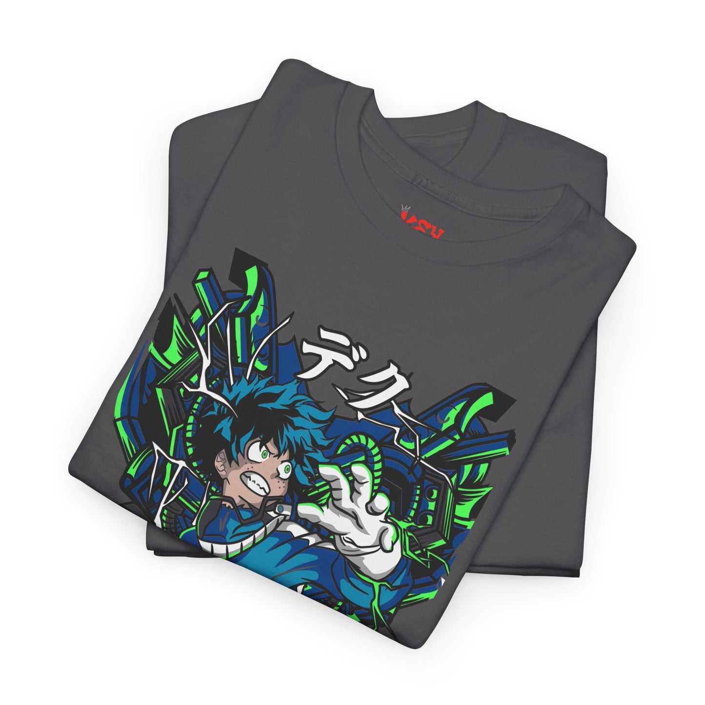 Deku Anime Mecha Pilot T-Shirt — Neon Japanese Text Design