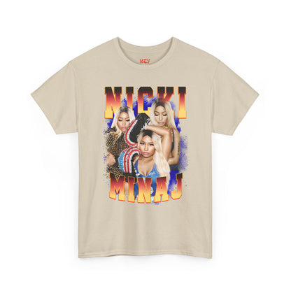 Nicki Graphic Tee — Retro Gradient Name and Portrait Collage