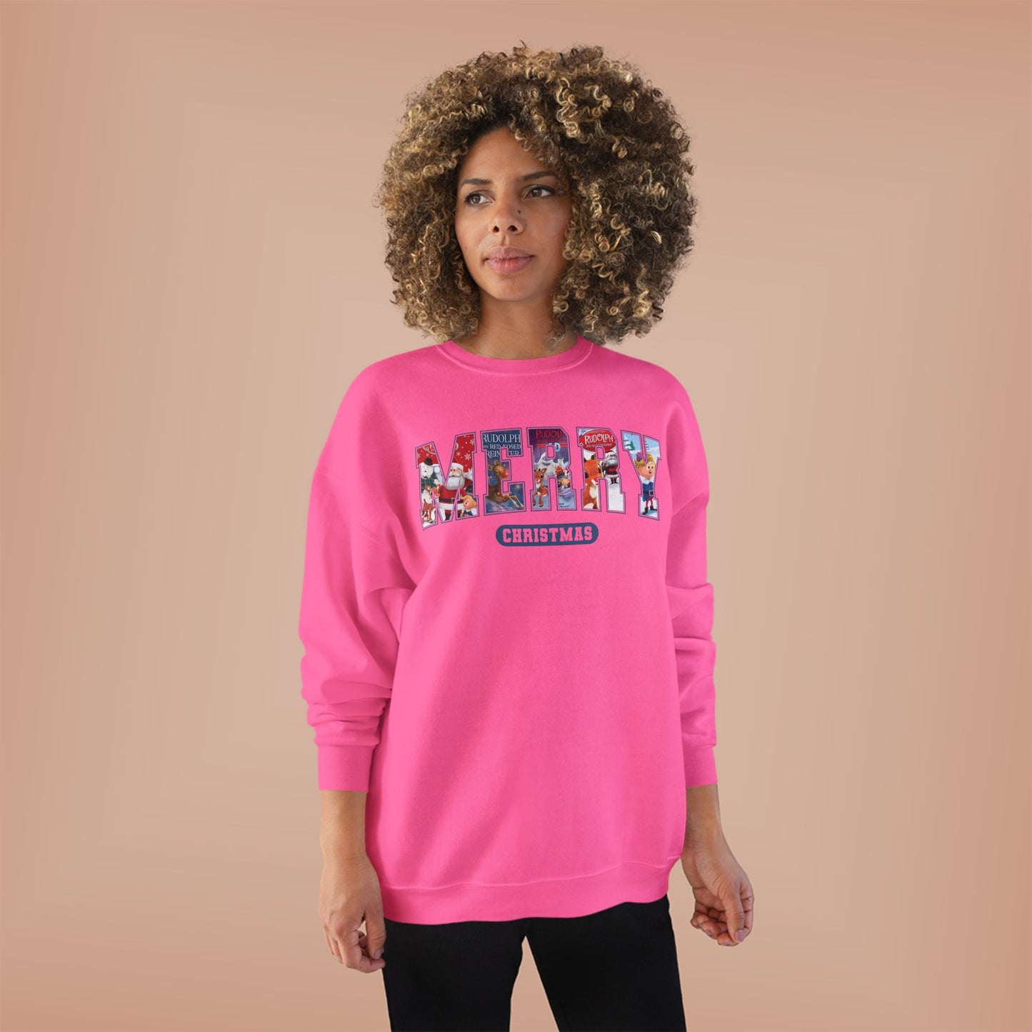 Merry Christmas Crewneck Sweatshirt — Festive Holiday Graphic Pullover
