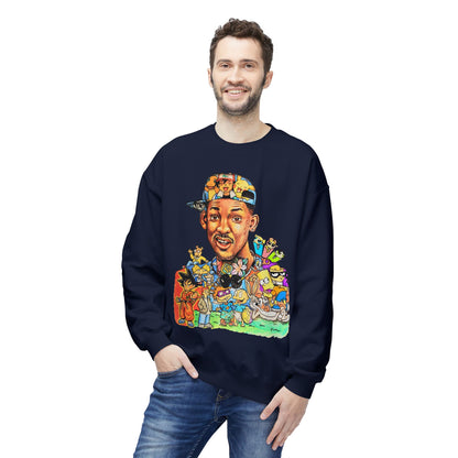 Retro ’90s Cartoon Portrait Crewneck Sweatshirt