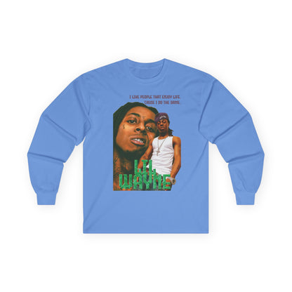 Wayne Long Sleeve Tee — Retro Photo Graphic with Quote