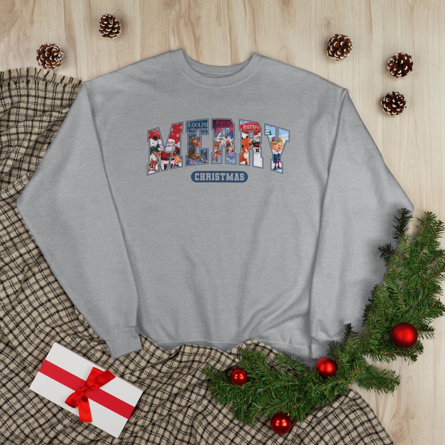 Merry Christmas Crewneck Sweatshirt — Festive Holiday Graphic Pullover