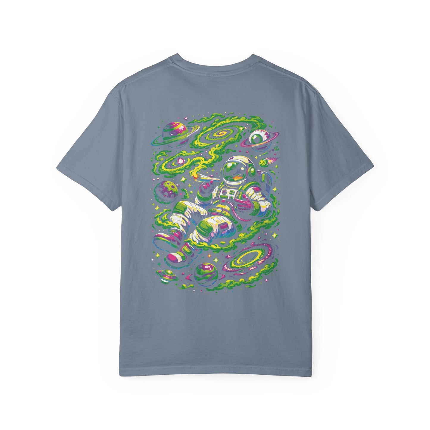 Astronaut Space Vibes T-Shirt — Neon Cosmic Graphic Tee