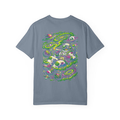 Astronaut Space Vibes T-Shirt — Neon Cosmic Graphic Tee